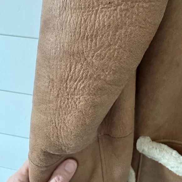 Shearling Reversible Coat with Detachable hood Size 10 Vintage - Picture 10 of 17